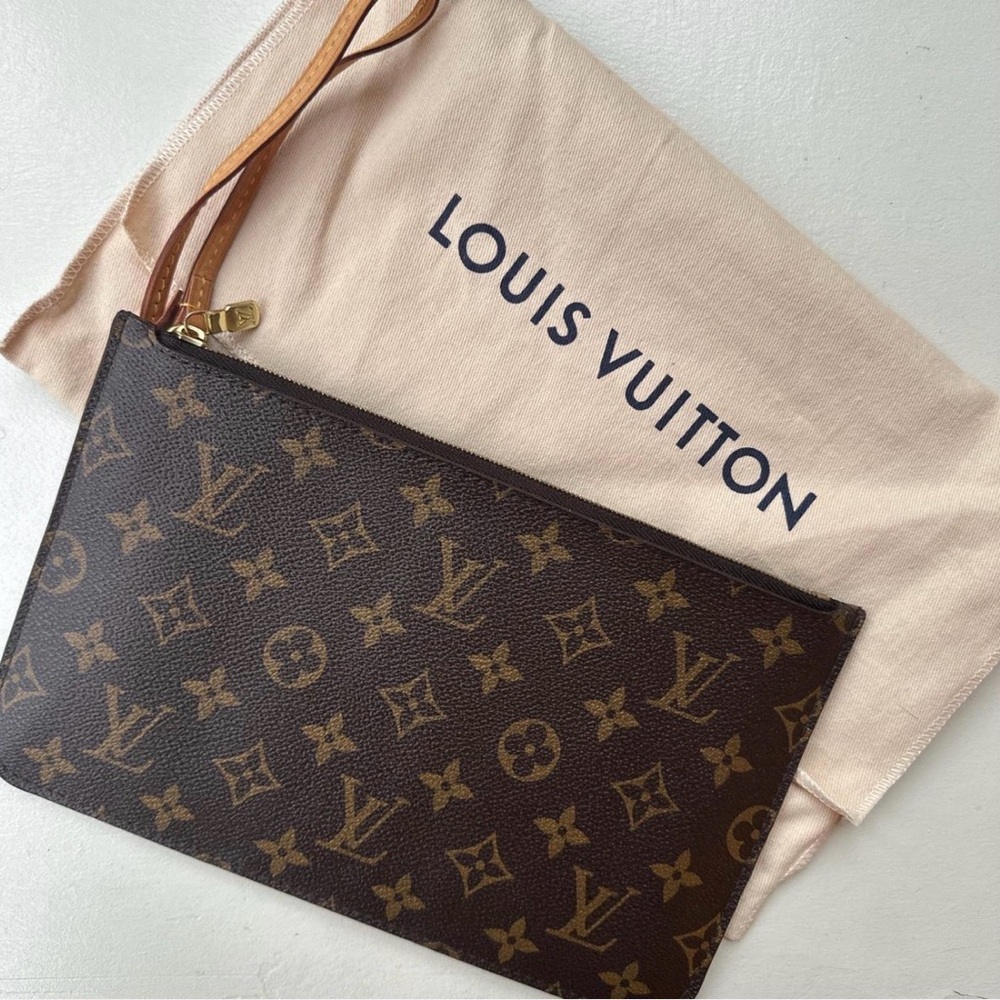 Louis Vuitton Brown and Tan Monogram Pouch